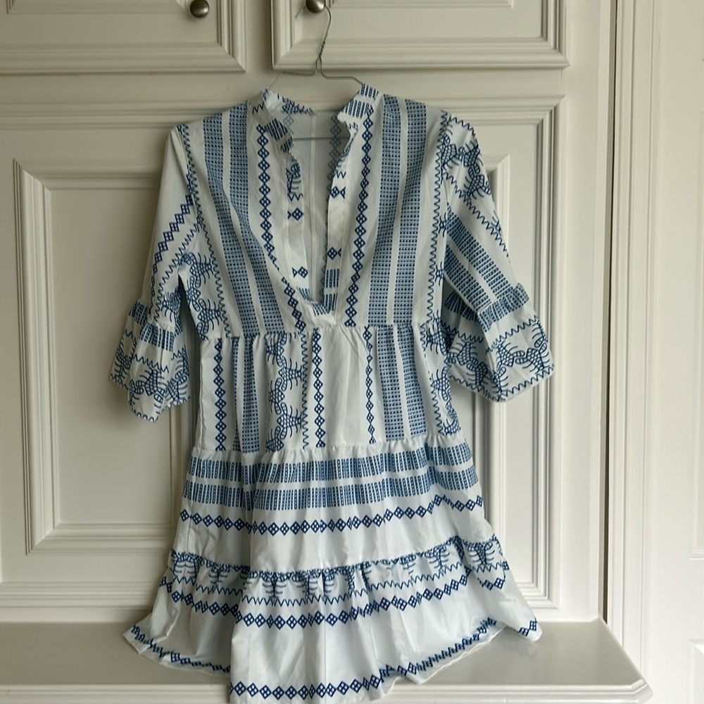 Beautiful blue and white dress